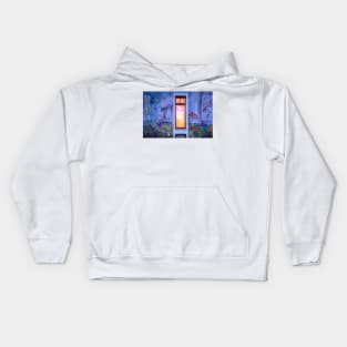 Window; colorful, house wall, painted, evening, dusk Kids Hoodie